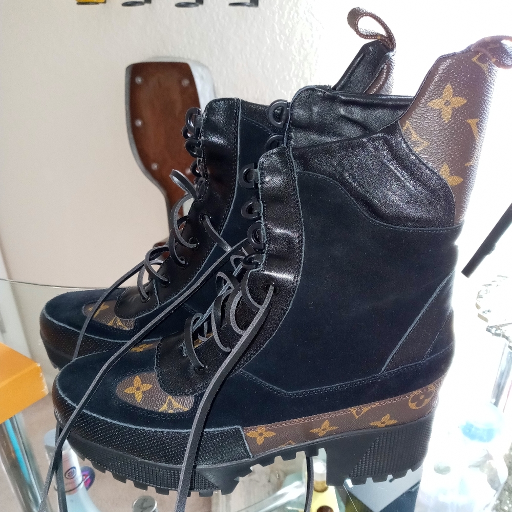 Vuitton labeled desert hiking boots